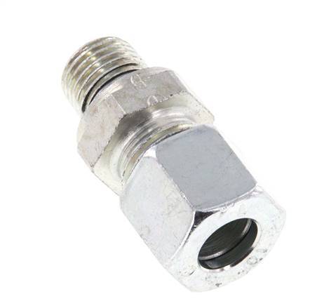 G 1/4'' Male x 10L Zinc plated Steel Straight Cutting Ring with FKM Seal 315 Bar DIN 2353 [2 Pieces]