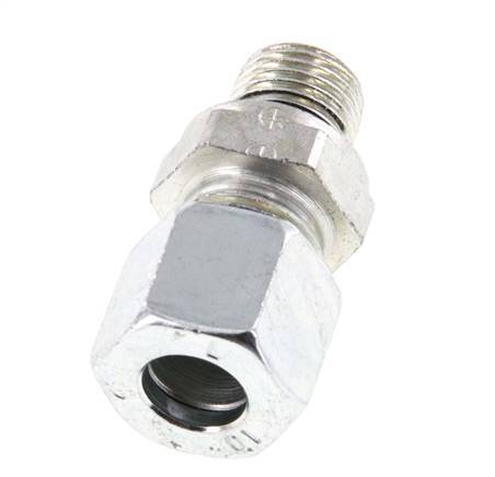 G 1/4'' Male x 10L Zinc plated Steel Straight Cutting Ring with FKM Seal 315 Bar DIN 2353 [2 Pieces]
