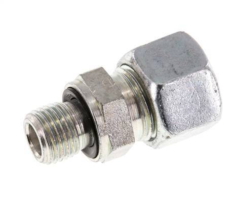 G 1/4'' Male x 12L Zinc plated Steel Straight Cutting Ring with FKM Seal 315 Bar DIN 2353 [2 Pieces]