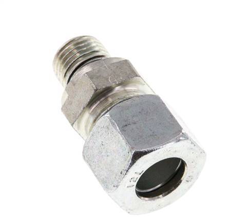 G 1/4'' Male x 12L Zinc plated Steel Straight Cutting Ring with FKM Seal 315 Bar DIN 2353 [2 Pieces]
