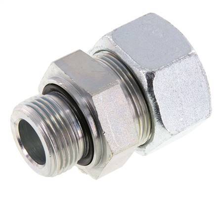 G 1'' Macho x 30S Anillo de corte recto de acero galvanizado con junta FKM 400 Bar DIN 2353