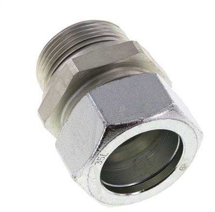 G 1 1/4'' Macho x 35L Anillo de corte recto de acero galvanizado con junta FKM 160 Bar DIN 2353