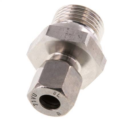 G 1/2'' Macho x 8L Anillo de corte recto de acero inoxidable 315 Barra DIN 2353