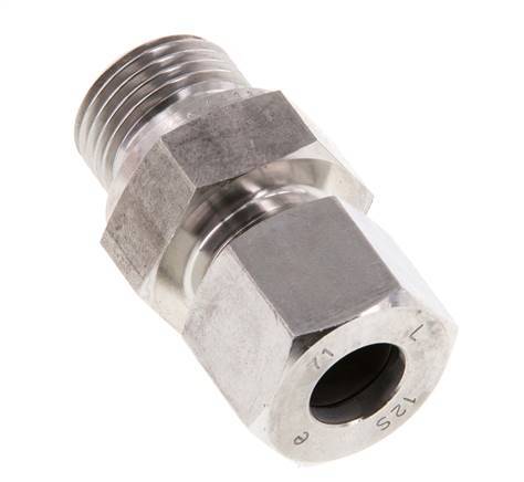 G 1/2'' Macho x 12S Anillo de corte recto de acero inoxidable 630 Barra DIN 2353