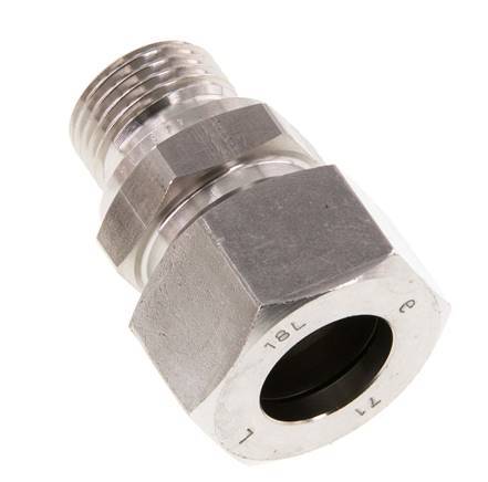 G 1/2'' Macho x 18L Acero inoxidable Anillo de corte recto 315 Barra DIN 2353