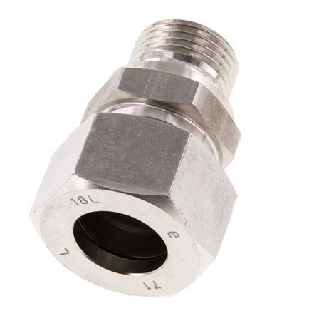G 1/2'' Macho x 18L Acero inoxidable Anillo de corte recto 315 Barra DIN 2353
