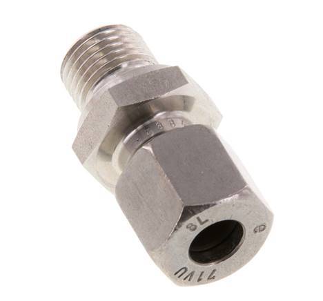 G 1/4'' Macho x 8L Anillo de corte recto de acero inoxidable 315 Barra DIN 2353