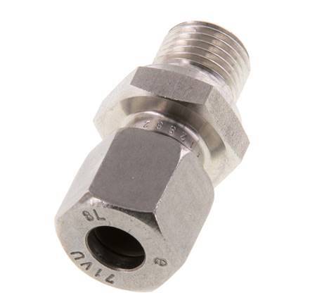 G 1/4'' Macho x 8L Anillo de corte recto de acero inoxidable 315 Barra DIN 2353