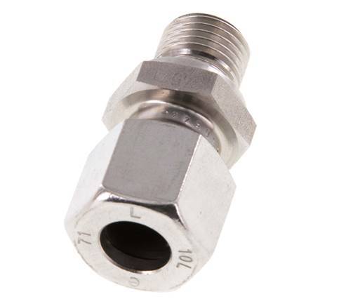 G 1/4'' Macho x 10L Anillo de corte recto de acero inoxidable 315 Barra DIN 2353