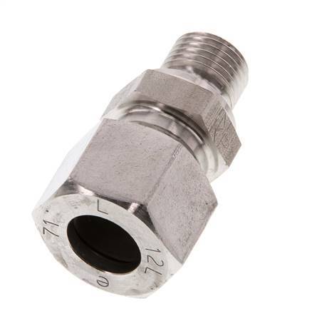 G 1/4'' Macho x 12L Anillo de corte recto de acero inoxidable 315 Barra DIN 2353