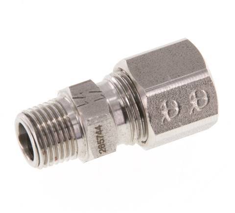 R 1/8'' Macho x 8LL Anillo de corte recto de acero inoxidable 100 Bar DIN 2353