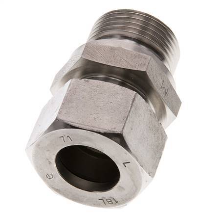 G 3/4'' Macho x 18L Acero inoxidable Anillo de corte recto 315 Barra DIN 2353