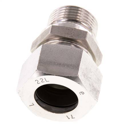 G 3/4'' Macho x 22L Anillo de corte recto de acero inoxidable 160 Bar DIN 2353