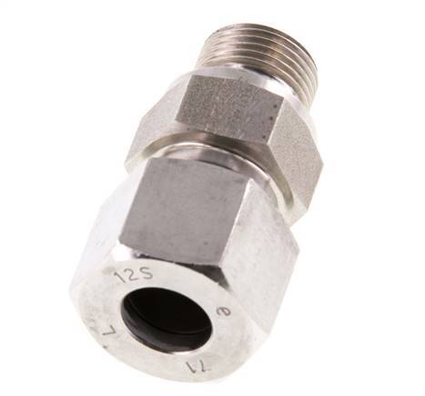 G 3/8'' Macho x 12S Anillo de corte recto de acero inoxidable 630 Barra DIN 2353