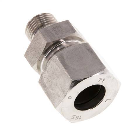 G 3/8'' Macho x 16S Anillo de corte recto de acero inoxidable 400 Bar DIN 2353