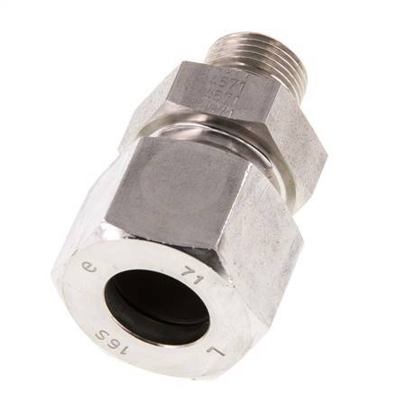 G 3/8'' Macho x 16S Anillo de corte recto de acero inoxidable 400 Bar DIN 2353
