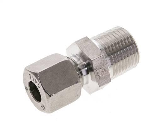 3/8'' NPT Macho x 8L Anillo de corte recto de acero inoxidable 315 Barra DIN 2353