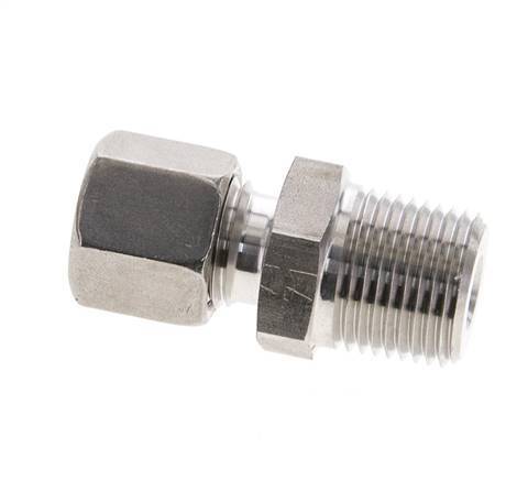 3/8'' NPT Macho x 8L Anillo de corte recto de acero inoxidable 315 Barra DIN 2353