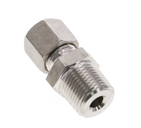 3/8'' NPT Macho x 8L Anillo de corte recto de acero inoxidable 315 Barra DIN 2353