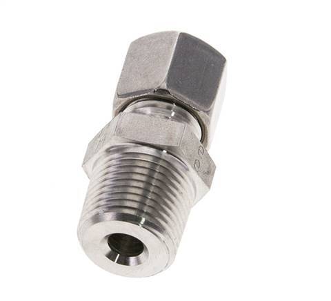 3/8'' NPT Macho x 8L Anillo de corte recto de acero inoxidable 315 Barra DIN 2353