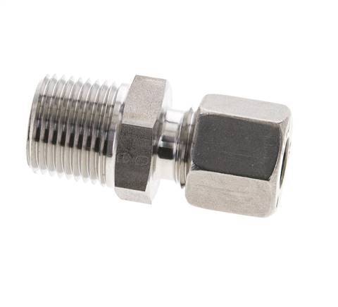 3/8'' NPT Macho x 8L Anillo de corte recto de acero inoxidable 315 Barra DIN 2353