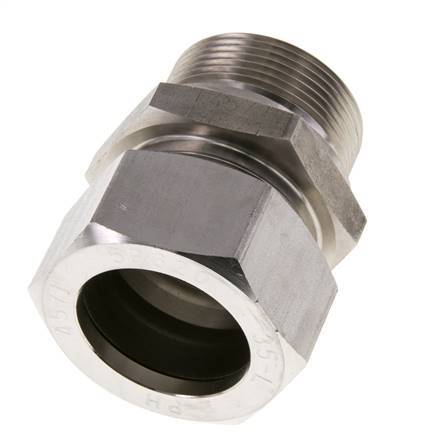 M42x2 Macho x 35L Anillo de corte recto de acero inoxidable 160 Bar DIN 2353