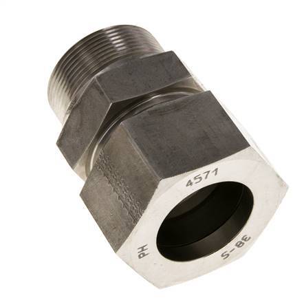 M48x2 Macho x 38S Anillo de corte recto de acero inoxidable 315 Barra DIN 2353
