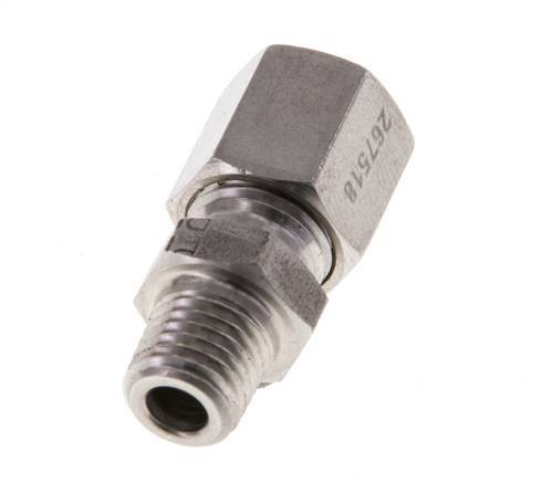 M8x1 Macho x 6LL Anillo de corte recto de acero inoxidable 100 Bar DIN 2353
