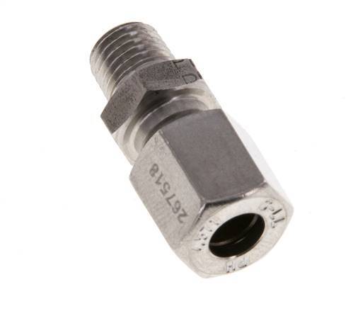 M8x1 Macho x 6LL Anillo de corte recto de acero inoxidable 100 Bar DIN 2353