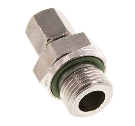 G 1/2'' Macho x 6S Anillo de corte recto de acero inoxidable con junta FKM 630 Barra DIN 2353