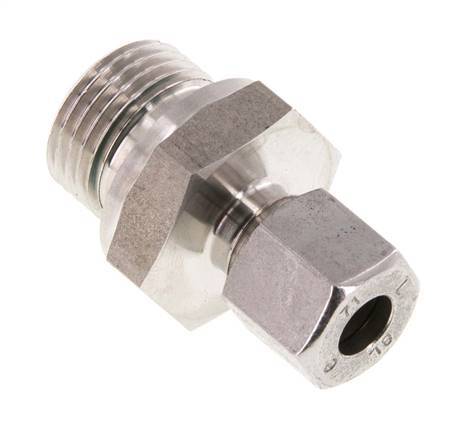 G 1/2'' Macho x 8L Anillo de corte recto de acero inoxidable con junta FKM 315 Bar DIN 2353