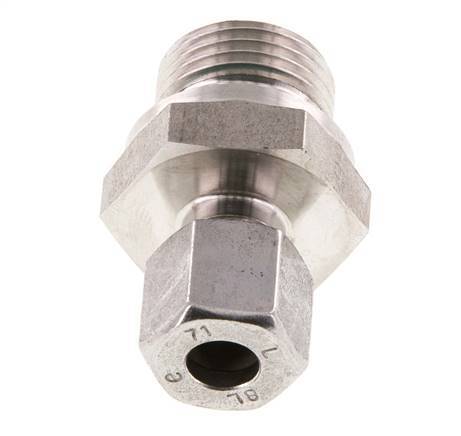 G 1/2'' Macho x 8L Anillo de corte recto de acero inoxidable con junta FKM 315 Bar DIN 2353