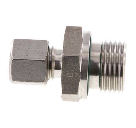 G 1/2'' Macho x 8L Anillo de corte recto de acero inoxidable con junta FKM 315 Bar DIN 2353