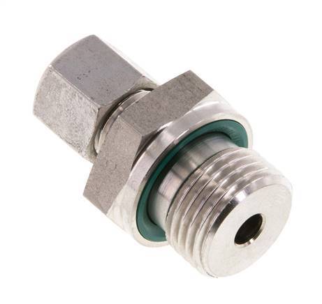 G 1/2'' Macho x 8L Anillo de corte recto de acero inoxidable con junta FKM 315 Bar DIN 2353