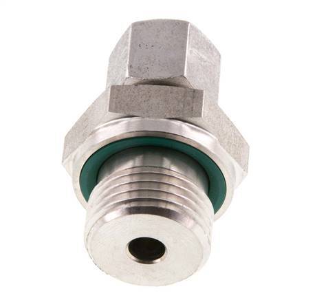 G 1/2'' Macho x 8L Anillo de corte recto de acero inoxidable con junta FKM 315 Bar DIN 2353