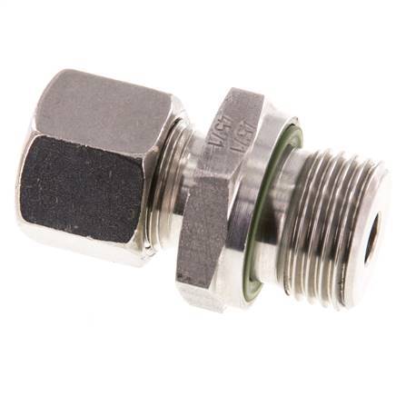 G 1/2'' Macho x 10S Anillo de corte recto de acero inoxidable con junta FKM 630 Barra DIN 2353