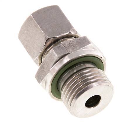 G 1/2'' Macho x 10S Anillo de corte recto de acero inoxidable con junta FKM 630 Barra DIN 2353