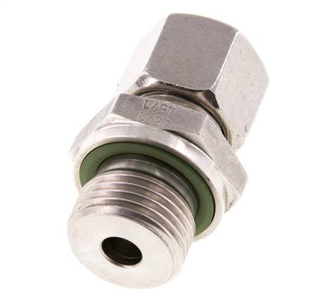 G 1/2'' Macho x 10S Anillo de corte recto de acero inoxidable con junta FKM 630 Barra DIN 2353
