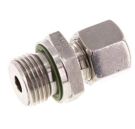 G 1/2'' Macho x 10S Anillo de corte recto de acero inoxidable con junta FKM 630 Barra DIN 2353