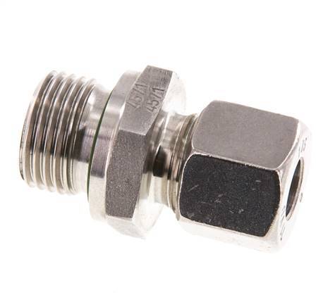 G 1/2'' Macho x 10S Anillo de corte recto de acero inoxidable con junta FKM 630 Barra DIN 2353