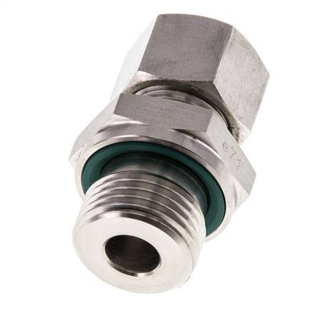 G 1/2'' Macho x 12L Anillo de corte recto de acero inoxidable con junta FKM 315 Bar DIN 2353