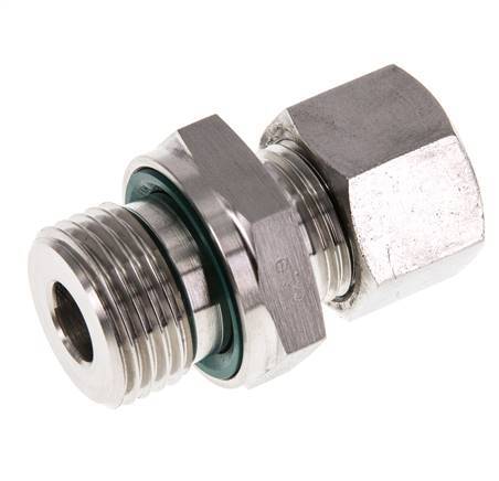 G 1/2'' Macho x 12L Anillo de corte recto de acero inoxidable con junta FKM 315 Bar DIN 2353