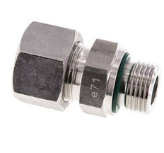 G 1/2'' Macho x 16S Anillo de corte recto de acero inoxidable con junta FKM 400 Bar DIN 2353