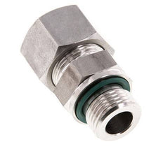 G 1/2'' Macho x 16S Anillo de corte recto de acero inoxidable con junta FKM 400 Bar DIN 2353