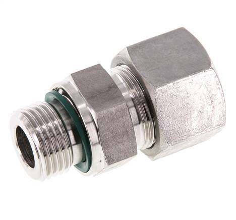 G 1/2'' Macho x 16S Anillo de corte recto de acero inoxidable con junta FKM 400 Bar DIN 2353