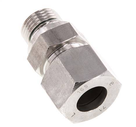 G 1/2'' Macho x 16S Anillo de corte recto de acero inoxidable con junta FKM 400 Bar DIN 2353