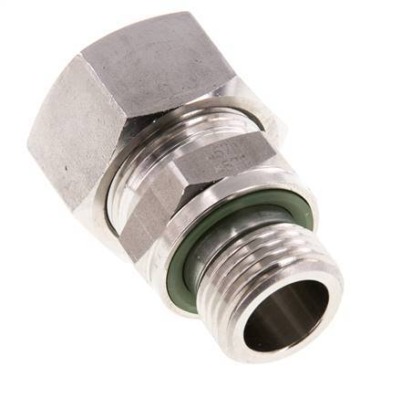 G 1/2'' Macho x 18L Anillo de corte recto de acero inoxidable con junta FKM 315 Bar DIN 2353