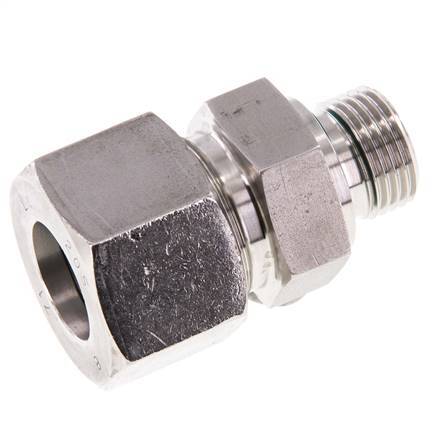 G 1/2'' Macho x 20S Anillo de corte recto de acero inoxidable con junta FKM 400 Bar DIN 2353