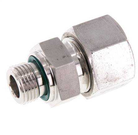 G 1/2'' Macho x 20S Anillo de corte recto de acero inoxidable con junta FKM 400 Bar DIN 2353