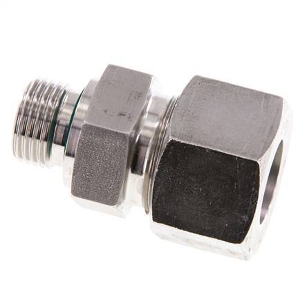 G 1/2'' Macho x 20S Anillo de corte recto de acero inoxidable con junta FKM 400 Bar DIN 2353